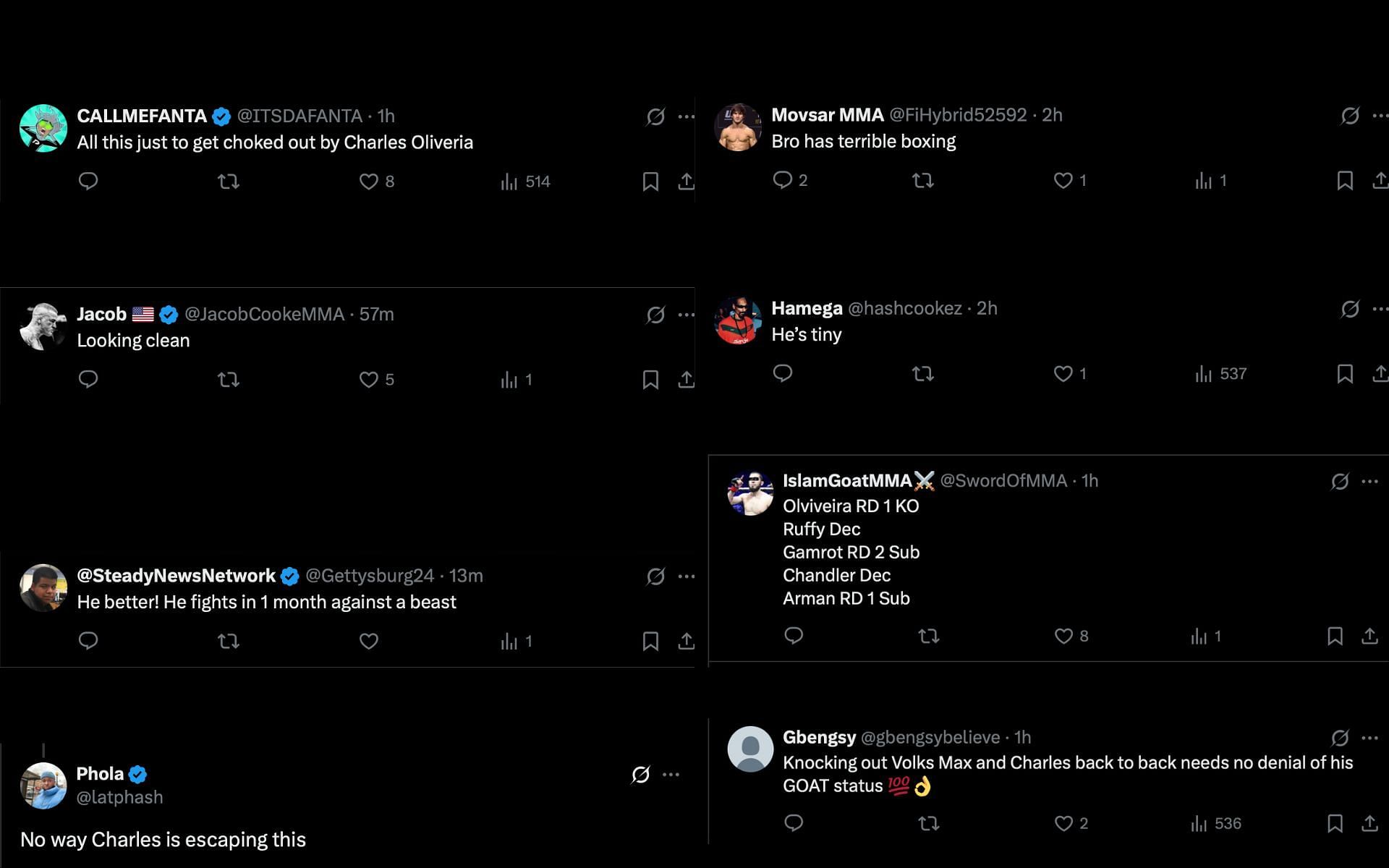 Screenshot of fan reactions to the post